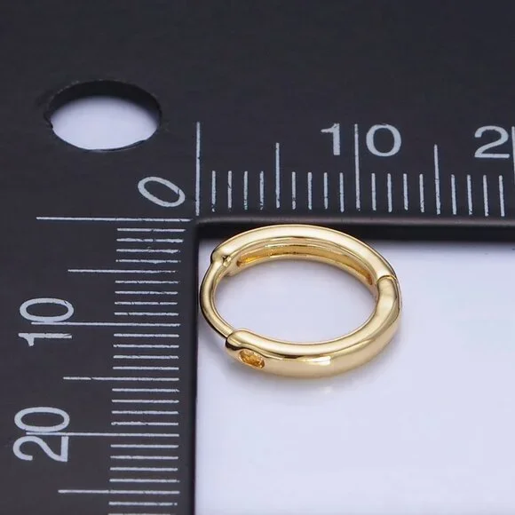 14K Gold Filled 13mm Minimalist Huggie Earrings - Picture 4 of 4